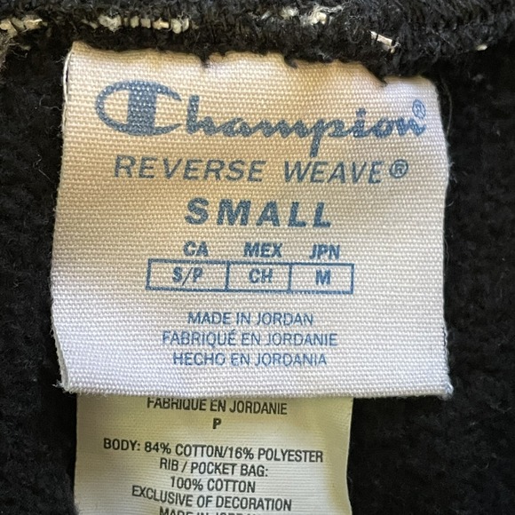 Champion Sweatpants Mens Small Reverse Weave Joggers Black Spellout Logo P1 - Picture 4 of 11